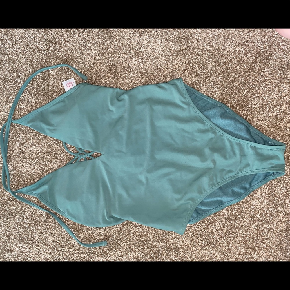 Green One piece bathing suit